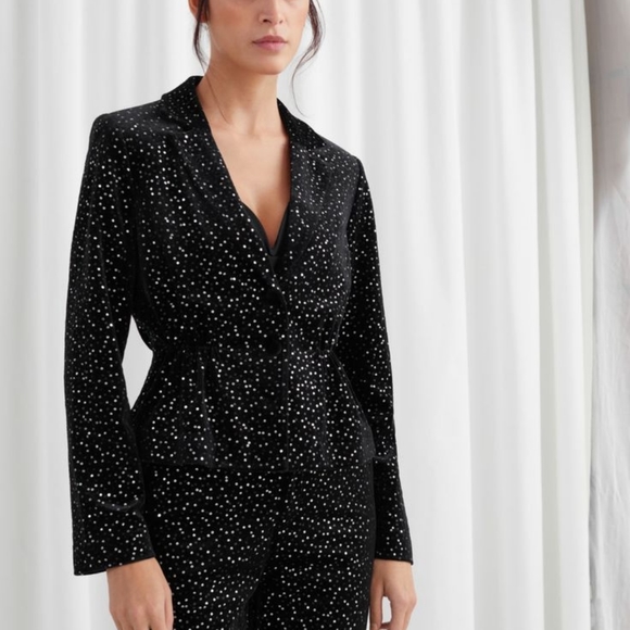 & Other Stories Jackets & Blazers - & Other Stories Sequined Velvet Hourglass Blazer